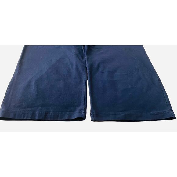 KAREN SCOTT HI-RISE WIDE LEG PULL-ON CAPRIS PANTS, WOMENS, L, NAVY BLUE-DRAWCORD - Picture 7 of 11